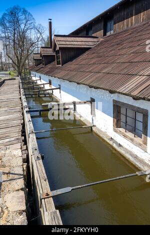 Vodni streptococcique hamr Dobrov u Rokycan, Plzensky kraj, Ceska republika / marteau à eau médiéval Dobrov u Rokycan, Plzensky kraj, République tchèque Banque D'Images