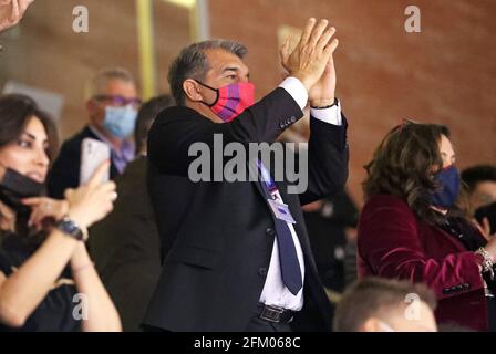 Barcelone, Espagne. 04e mai 2021. 04 mai 2021, Barcelone, Catalogne, Espagne: Joan Laporta pendant le match between FC Barcelona et Zenit Saint Petersburg, correspondant au 5ème match de la finale 1/4 de l'Euroligue, joué au Palau Blaugrana. Photo: JGS/Cormon Press crédit: CORMON PRESS/Alamy Live News Banque D'Images