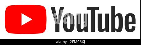 VINNYTSIA, UKRAINE - 3 mai 2021 : nouveau logo YouTube. Vecteur isolé sur fond blanc Illustration de Vecteur
