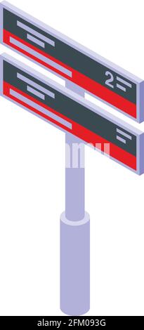 Icône de programme de formation. Isométrique de l'icône de vecteur de planification de train pour la conception Web isolée sur fond blanc Illustration de Vecteur