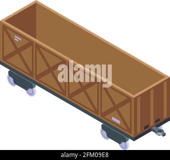 Icône de conteneur de train. Icône de vecteur de conteneur Isométrique pour la conception Web isolée sur fond blanc Illustration de Vecteur