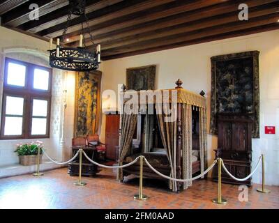 Chambre au Château d'Amboise dans la vallée de la Loire à Touraine, France Banque D'Images