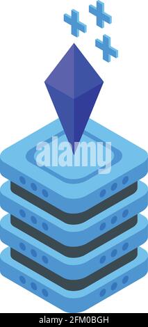 Icône crypto-monnaie. Icône isométrique de vecteur de crypto-monnaie pour la conception de sites Web isolée sur fond blanc Illustration de Vecteur