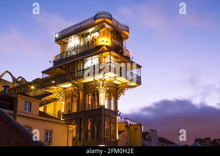 Elevador de Santa Justa à Lisbonne, capitale du Portugal. Banque D'Images