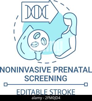 Icône de concept bleu de dépistage prénatal non invasif Illustration de Vecteur