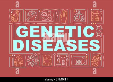 Bannière de concepts de mots de maladies génétiques Illustration de Vecteur