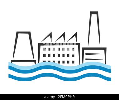 Vector City Silhouette objet élément rétro de Industry Factory Illustration de Vecteur