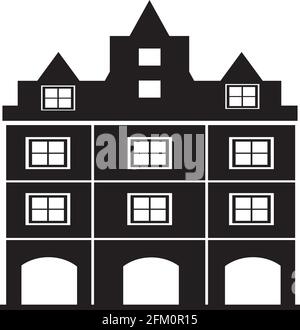 Vecteur élément silhouette bâtiment de construction de maison simple Illustration de Vecteur