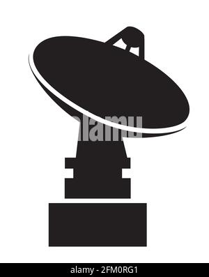 Antenne parabolique vecteur satellite silhouette objet élément rétro Illustration de Vecteur