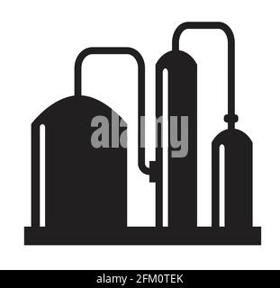 Vector City Silhouette objet élément rétro de Industry Factory Illustration de Vecteur