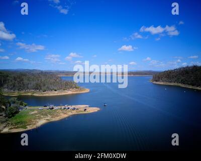 Antenne de la rampe d'accès au lac Monduran près de Gin Gin Queensland Australie Banque D'Images