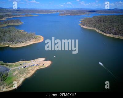 Antenne de la rampe d'accès au lac Monduran près de Gin Gin Queensland Australie Banque D'Images