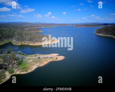 Antenne de la rampe d'accès au lac Monduran près de Gin Gin Queensland Australie Banque D'Images