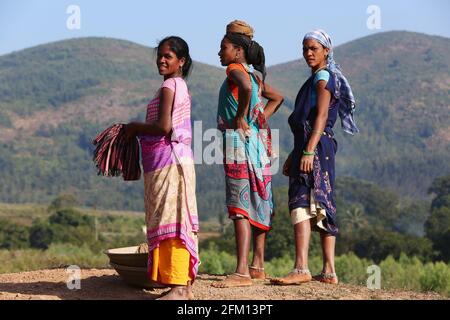 Les femmes tribales Gaudu à Araku Valley, Andhra Pradesh, Inde Banque D'Images