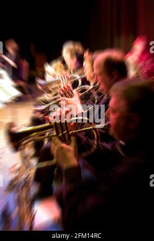 Joueurs de Flugelhorn (en concert) Banque D'Images