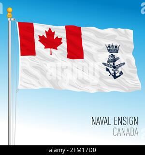 Drapeau de la Marine canadienne, Canada, pays nord-américain, illustration vectorielle Illustration de Vecteur