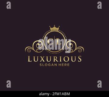 Modèle lettre CL du logo Royal Luxury dans les illustrations vectorielles pour les restaurants, les royalties, les boutiques, les cafés, les hôtels, Heraldic, bijoux, mode et autres illustrations vectorielles Illustration de Vecteur