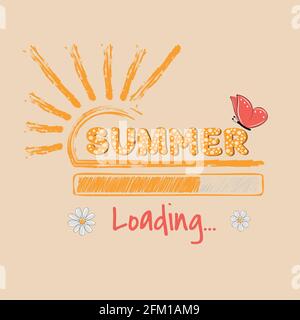 Chargement de la barre de progression avec le texte été. Illustration vectorielle. Illustration de Vecteur