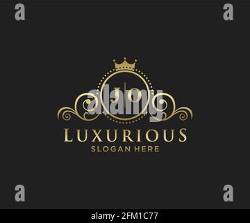 MODÈLE DE logo DE luxe LETTRE JO Royal dans les illustrations vectorielles pour les restaurants, les royalties, les boutiques, les cafés, les hôtels, Heraldic, bijoux, mode et autres illustrations vectorielles Illustration de Vecteur