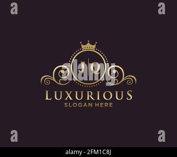 Modèle de logo JQ Letter Royal Luxury dans un dessin vectoriel pour les restaurants, les Royalty, les boutiques, les cafés, les hôtels, Heraldic, bijoux, mode et autres illustrations vectorielles Illustration de Vecteur