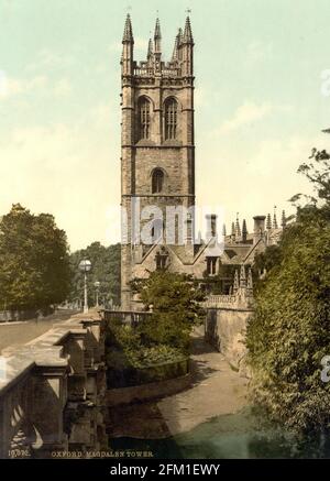 Magdalen College Université d'Oxford vers 1890-1900 Banque D'Images