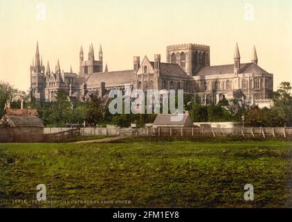 Cathédrale de Peterborough vers 1890-1900 Banque D'Images