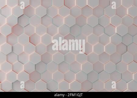 Motif d'arrière-plan de mosaïque hexagonale. rendu 3d Banque D'Images