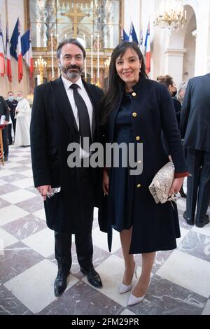 Le prince Joachim Murat et sa femme princesse Yasmine assistent aux célébrations du bicentenaire de la mort de l'empereur Napoléon 1er à la cathédrale des Invalides le 5 mai 2021 à Paris, en France. Photo de David Niviere / ABACAPRESS.COM Banque D'Images