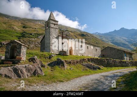 Chapelle Saint-Pierre dans le hameau d'Averole, Bessans, haute-Maurienne, Savoie (73), région Auvergne-Rhône-Alpes, France Banque D'Images