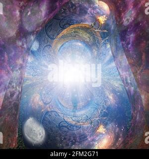 Aura ou âme. Composition spirituelle. Rendu 3D. Banque D'Images