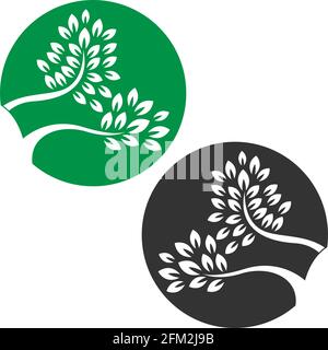 Icône d'arbre modèle d'illustration vectoriel de conception de branche d'arbre Illustration de Vecteur