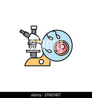 Fécondation in vitro, icône de ligne couleur. Grossesse. Pictogramme pour page Web, application mobile, Promo. Élément de conception UI UX GUI. Contour modifiable. Illustration de Vecteur