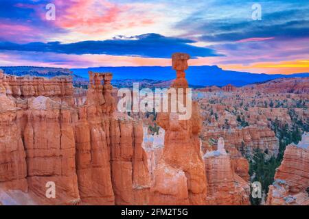 lever de soleil au-dessus des zoos dans le parc national de bryce canyon, utah Banque D'Images