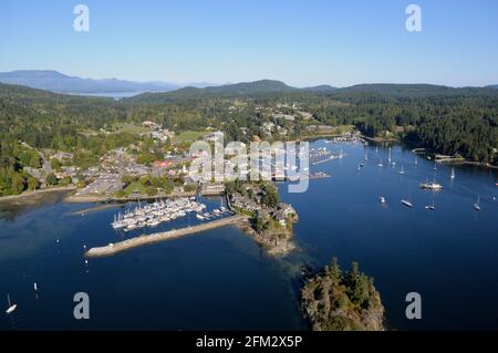 Le Gange, Salt Spring Island, en Colombie-Britannique. Des photographies aériennes de la région sud des îles Gulf. La Colombie-Britannique, Canada. Banque D'Images