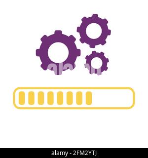 Concept de mise à jour et de mise à niveau du logiciel système. Écran processus de chargement. Illustration vectorielle. Illustration de Vecteur