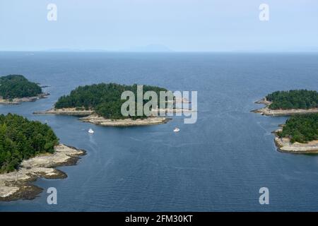 Photographie aérienne de Vance Island, Gabriola Island Banque D'Images
