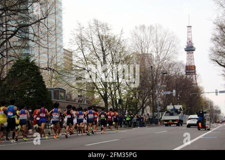 Sapporo, Hokkaido, Japon. 5 mai 2021. Vue générale Marathon : Festival du Marathon Hokkaido Sapporo 2021 à Sapporo, Hokkaido, Japon . Credit: AFLO/Alay Live News Banque D'Images