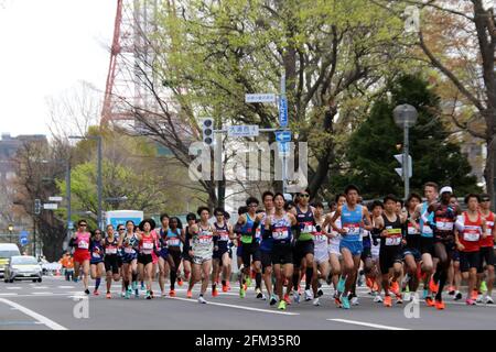 Sapporo, Hokkaido, Japon. 5 mai 2021., vue générale Marathon : Festival du marathon Hokkaido Sapporo 2021 à Sapporo, Hokkaido, Japon . Credit: AFLO/Alay Live News Banque D'Images