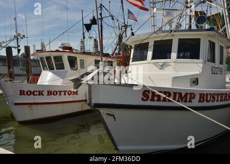 Bateaux commerciaux pour attraper des crevettes du golfe du Texas et des fruits de mer frais Banque D'Images