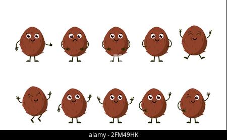 Dessin animé fruits amusants. Illustration de Vecteur