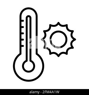 une icône unique chaude à la température estivale avec motif vectoriel de style contour illustration Banque D'Images