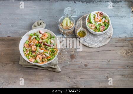 Salade de mer avec céréales Banque D'Images