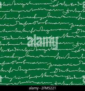 Texte abstrait manuscrit scénario transparent, scénario vectoriel monochrome isolé sur fond vert tableau craie Illustration de Vecteur