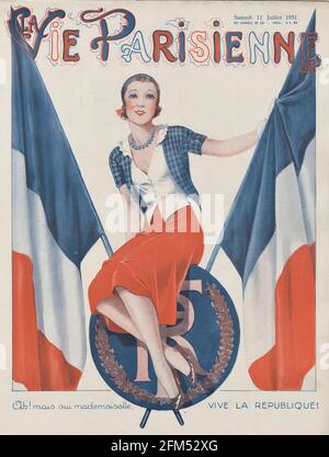 1930 France La Vie Parisienne Magazine Cover Banque D'Images