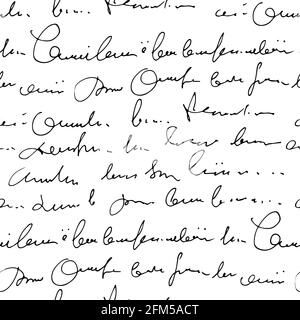 Texte abstrait manuscrit vectoriel motif transparent, script monochrome dessiné à la main Illustration de Vecteur