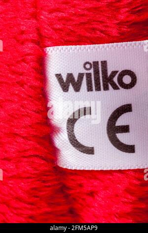 Symbole de marquage ce sur l'étiquette rouge Wilko jouet doux et câleusement Banque D'Images