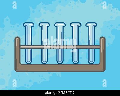 Tubes à essai dans un support, illustration vectorielle de la chimie Illustration de Vecteur