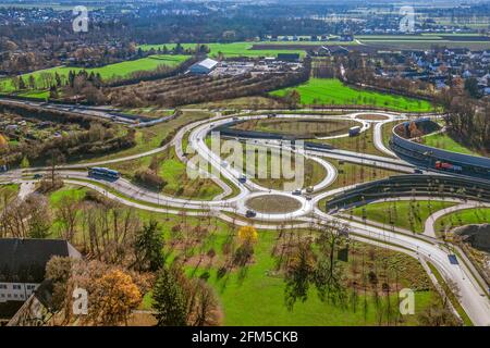 Vue aérienne sur Sheridan Park dans la partie ouest de Augsbourg Banque D'Images