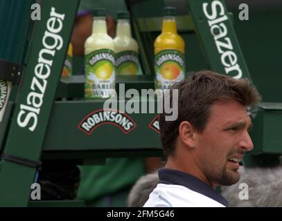 Championnats de tennis de Wimbledon JUILLET 2001 hommes célibataires Lleyton Hewitt Banque D'Images