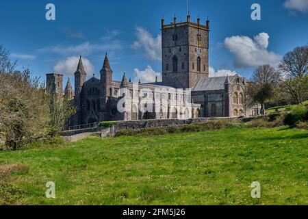 La Cathédrale de St David's, St David's, Pembrokeshire, Pays de Galles Banque D'Images